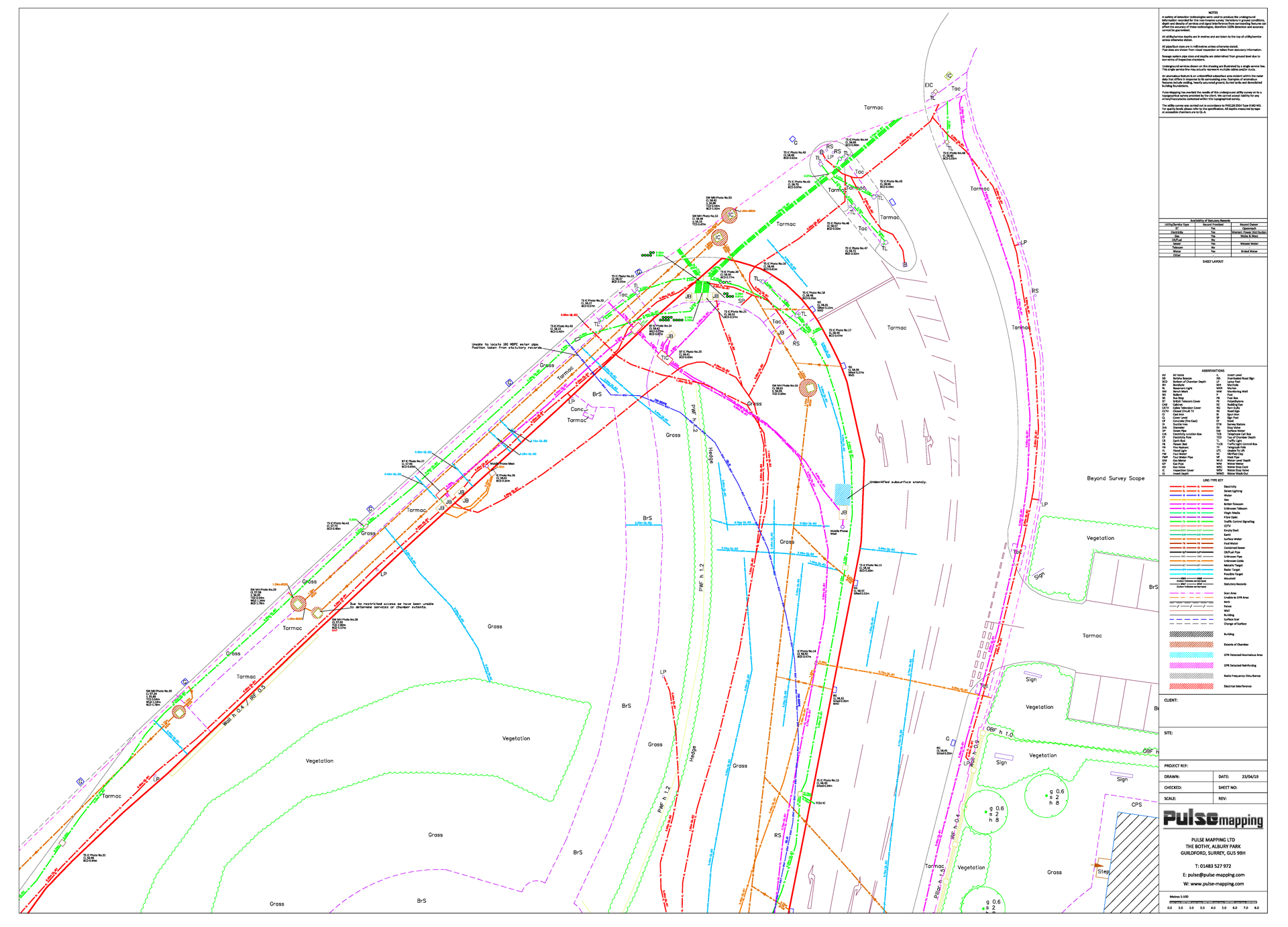 PAS 128 survey of retail park access road