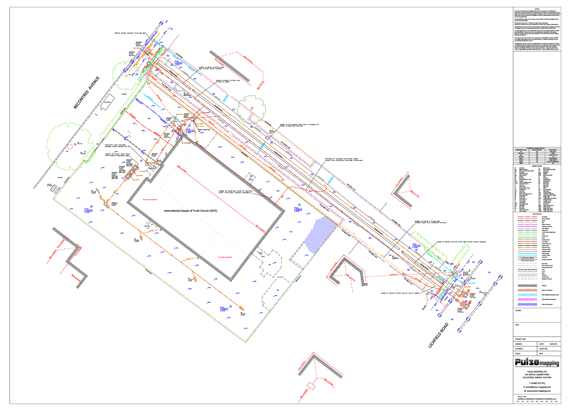 Electromagnetic location and ground penetrating radar utility detection