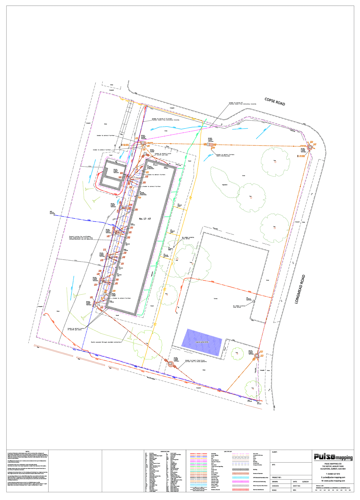 Housing block utility survey CAD drawing