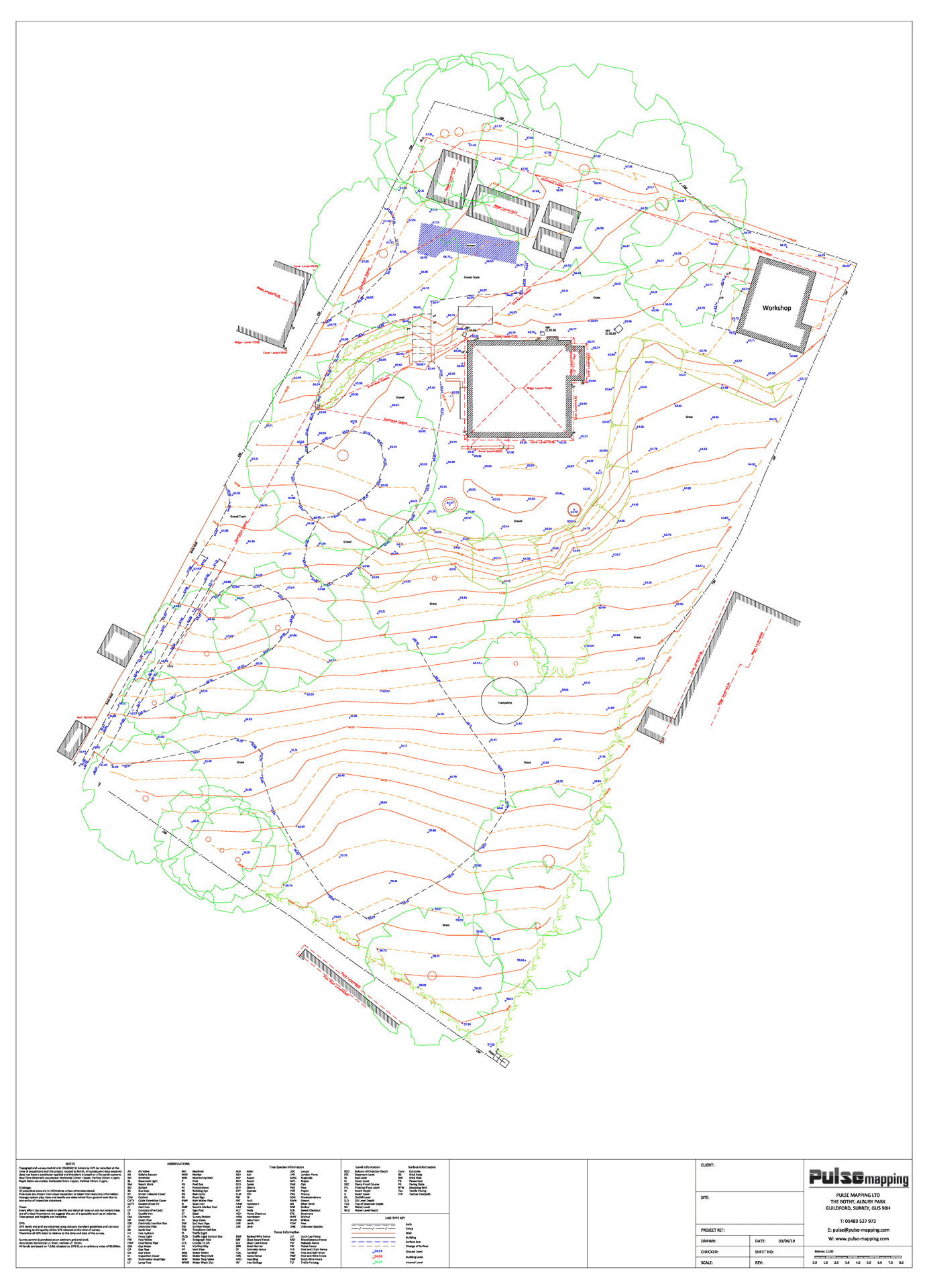 Residential Topographic Survey with Contours