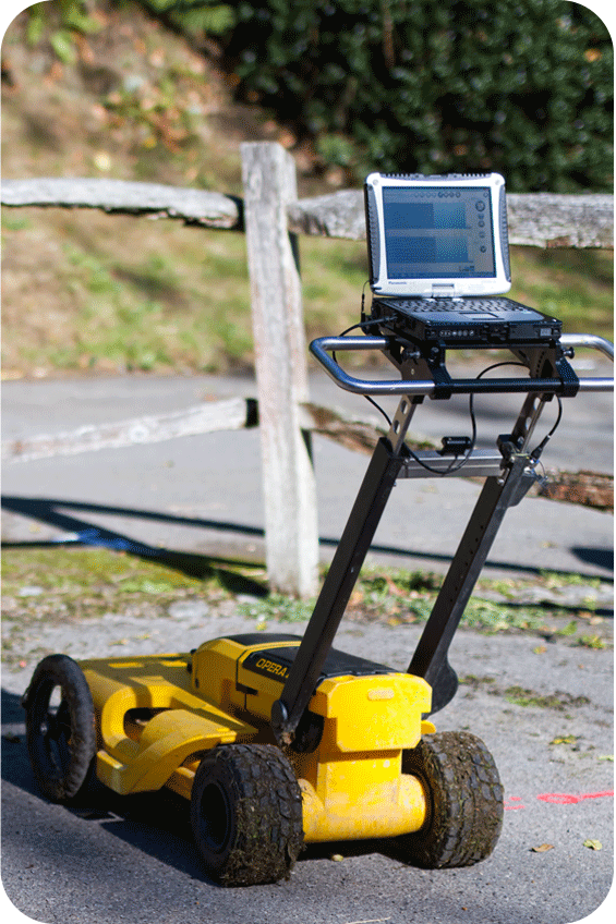 Ground-Radar GPR setup ready to detect utilities